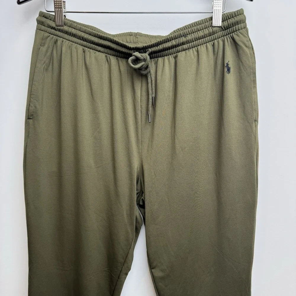 Polo Ralph Lauren Mesh Jogger Pants‎ Large Men's Olive Adjustable Waist Pockets